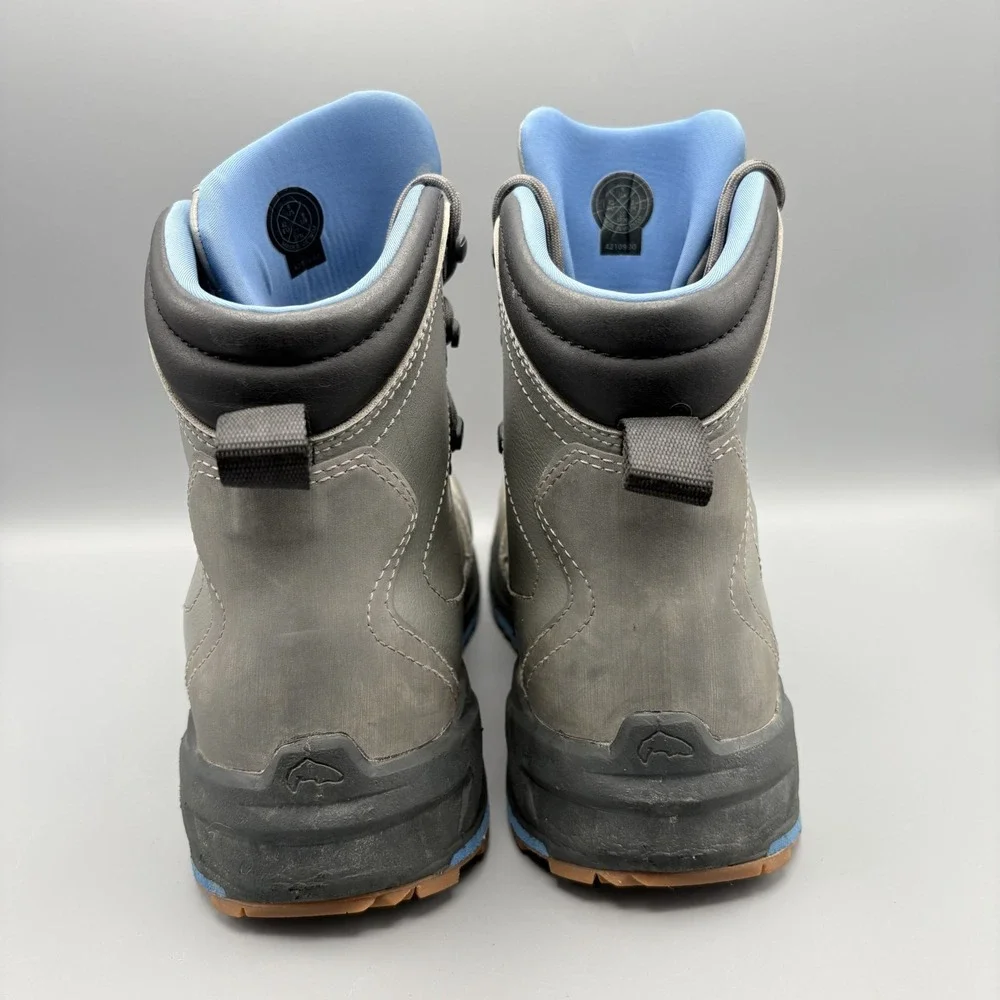 Simms Men's Wading Boots Size 9 Gray/Blue Fly Fishing Shoes Rubber Soles